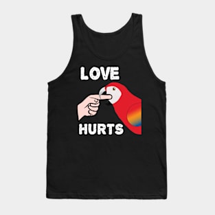 Love Hurts Scarlet Macaw Parrot Biting Tank Top